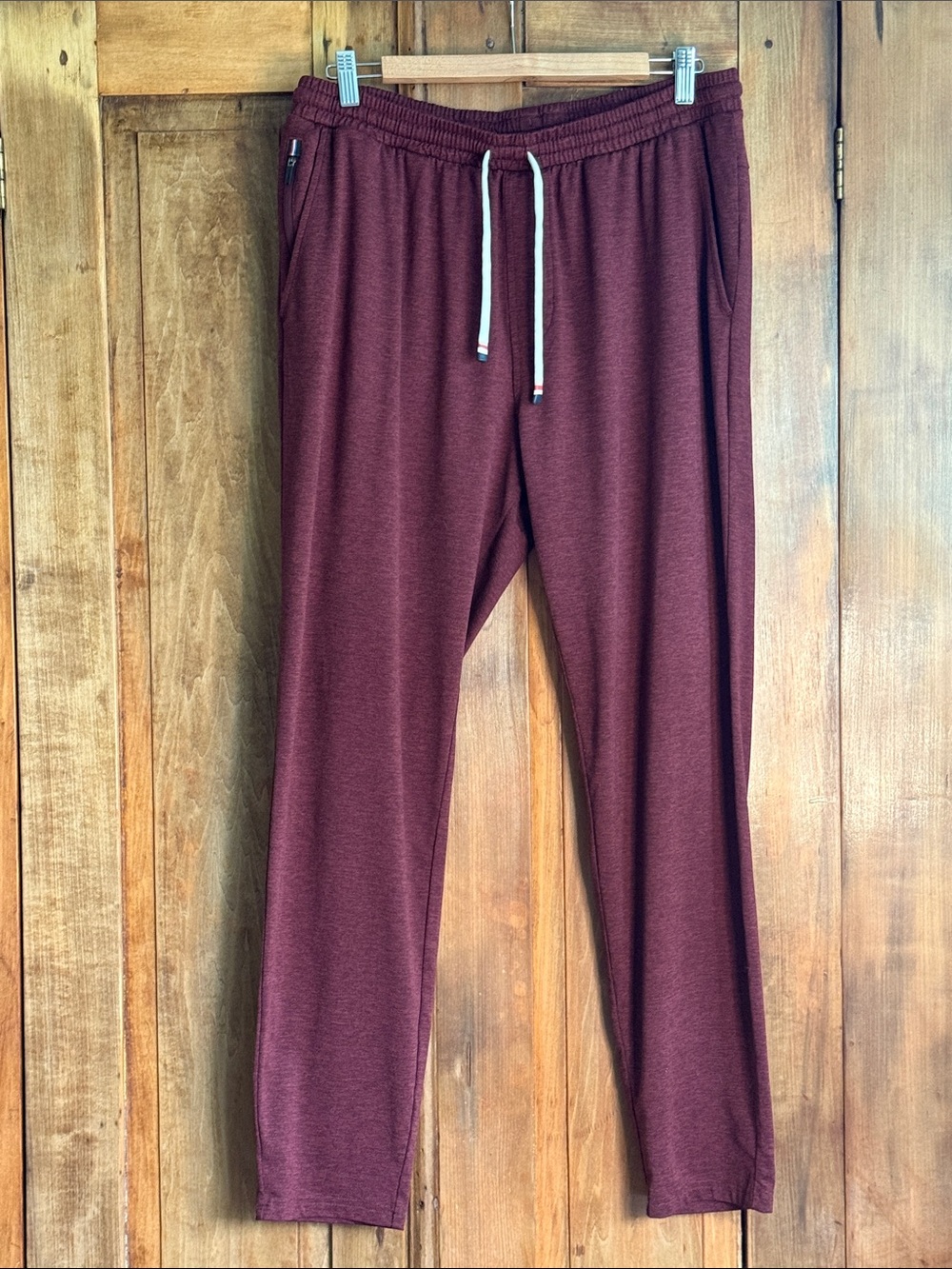 Men's Large Fourlaps Burgundy Drawstring Joggers